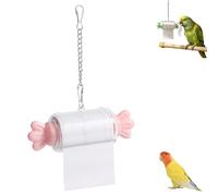 Candy-Shaped Bird Shredding Toys,Parrot Rolling Paper Play Toy with Hanging Chain,Interactive Parrot Chewing Shredding Toy Candy Design for Parakeet Cockatiel Conure,Gift for Bird Lovers (Pink)