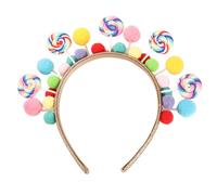 Candy Shaped Headband for Women Cute 3D Lollipop Fruit Design Non-Slip Oven Baked Clay Hair Accessories for Birthday Party Flower (Colored lollipop headband (with light))