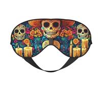 Candy Skull On The Day of The Dead Print Sleep Mask with Adjustable Strap, Comfortable Eye Cover for Travel, Yoga, Napping, Sleeping & Relaxation