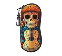 Candy Skull On The Day Of The Dead Printed Glasses Case Ultra-Light Soft Shell Protective Eyewear Organizer For Men And Women