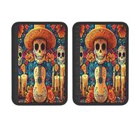 Candy Skull On The Day Of The Dead Universal Car Accessories Seat Belt Pad For Car Truck,2pcs Seat Belt Covers Soft Comfortable Shoulder Strap Pads
