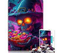 Candy Skull Puzzles for Teenagers Teens 1000pc Puzzle,Help The Brain Exercise Addictive Toys to Cultivate Patience A Work of Art (50x75cm)