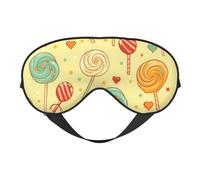 Candy Sleep Mask for Women & Men - Double-Sided Eye Mask with Adjustable Strap, Soft Silky Feel, Light-Blocking & Breathable for Travel, Nap, Shift Work, Yoga