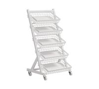 Candy Snack Display Rack With Removable Clips, Angled Floor-Standing Metal Basket For Kitchen Fruit And Vegetable Storage