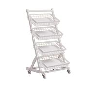 Candy Snack Display Rack With Removable Clips, Angled Floor-Standing Metal Basket For Kitchen Fruit And Vegetable Storage