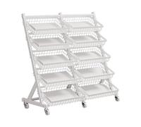 Candy Snack Display Rack With Removable Clips, Angled Floor-Standing Metal Basket For Kitchen Fruit And Vegetable Storage