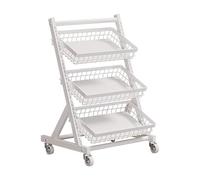 Candy Snack Display Rack With Removable Clips, Angled Floor-Standing Metal Basket For Kitchen Fruit And Vegetable Storage