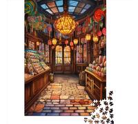 Candy Store Jigsaw Puzzles Puzzle for Adults Kids. 1000 Pieces Great Gifts Challenge Toy Educational Games Home Decoration for Adults& Kids Age 14 Years Up 1000pcs (75x50cm)