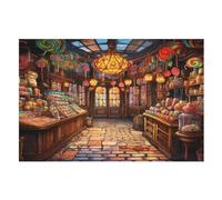 Candy Store Puzzle Adults And Teenagers 1000 Pieces Wooden Jigsaw Educational Game Toy Family Decoration （75×50cm）