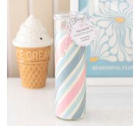 Candy Stripe Bubblegum Tube Candle - Retro Seaside Decor & Gift