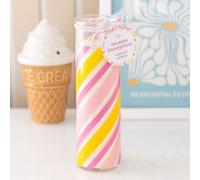 Candy Stripe Candyfloss Tube Candle - Sweet Scented Retro Decor