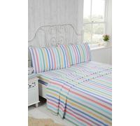 Candy Stripe Pure Cotton Duvet Cover Sheet Set Rapport Home Multi Double