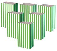 Candy Striped Stripe Pick n Mix Bag - Party Candy Sweet Bags for Party Fillers - Recyclable & Environmentally Friendly - (Green, 15)
