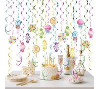Candy Theme Ceiling Strips | 48 Pieces Colourful Lollipop Decorations, Candy Tree Decorations | For Home Decor Bathroom Door Halloween Daily Indoor Fes