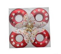 Candy Themed Donuts Shape Ornaments Set For Trees Enhance Your Holiday Celebrations at Home (Red)