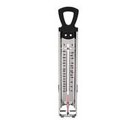Candy Thermometer Deep Fry/Jam/Sugar/Syrup/Jelly Thermometer with Hanging Hook & Pot Clip Stainless Steel Cooking Food Thermometer Quick Reference Temperature Guide,Black