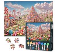 Candy Town Puzzles for Adults 1000 Pieces Lollipop Trees Jigsaw Puzzles 1000 Pieces Impossible Puzzle for Adults, Sweet Candy Land Puzzle, 19.5 x 27.5 Inch