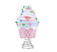 Candy Tree Topper 14cm Dessert Christmas Tree Toppers Cute Pink Cupcake Shaped Festival Decoration Ornament Suitable For Christmas Trees New Year's Birthday Party Home Decoration