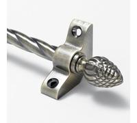 Candy Twist Quality Stair Rods 3/8" x 28.5" Antique Brass Rope bar Pineapple Finial