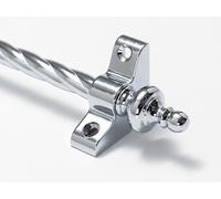 Candy Twist Quality Stair Rods 3/8" x 28.5" Chrome Rope bar Urn Finial