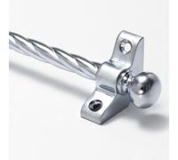 Candy Twist Quality Stair Rods 3/8" x 28.5" Satin Chrome Rope bar Round Finial