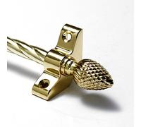 Candy Twist Quality Stair Rods 3/8" x 36" Brass Rope bar Pineapple Finial