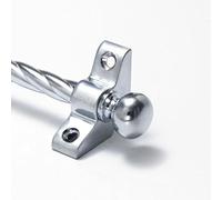 Candy Twist Quality Stair Rods 3/8" x 36" Satin Chrome Rope bar Round Finial