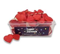 Candy Universe® Red Hearts 800g Tub - Soft Peach Flavour Jelly Heart Sweets, Sweet & Fruity Pick & Mix Candy, Resealable Sharing Tub, Love Theme For Valentines, Wedding Favours, Parties & Events