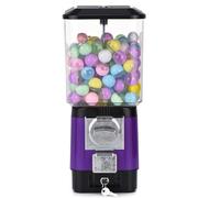 Candy Vending Machines, Capsule Vending Machine,200 Empty Balls,coin Operated Bubble Gum Machine, 100 Stainless Steel Tokens, for Game Stores for Toy Capsules Bouncy Balls Candy Purple