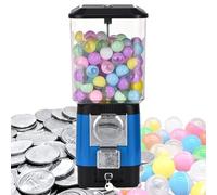 Candy Vending Machines,Coin Operated Bubble Gum Machine,200 Empty Balls, 100 Stainless Steel Tokens,Coin Operated Gumball Bank for Toy Capsules Bouncy Balls Candy,for Game Stores(Blue)
