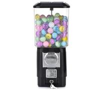Candy Vending Machines,Coin Operated Bubble Gum Machine,200 Empty Balls, 100 Stainless Steel Tokens,Coin Operated Gumball Bank for Toy Capsules Bouncy Balls Candy,for Game Stores(Black)