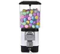 Candy Vending Machines,Coin Operated Bubble Gum Machine,200 Empty Balls, 100 Stainless Steel Tokens,Coin Operated Gumball Bank for Toy Capsules Bouncy Balls Candy,for Game Stores(Silver)