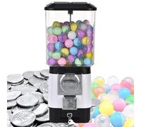 Candy Vending Machines, Coin Operated Bubble Gum Machine, Capsule Gumball Bank, 200 Empty Balls, 100 Stainless Steel Tokens, Ideal for Toy Capsules Bouncy Balls Candy Game Stores(Silver)