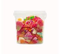 Candy4u Large Sweet Mix Bucket, 1.2kg, Assorted Gummies and Jellies with Fried Eggs, Giant Strawberries, Snakes, Turtles, Fizzy Bottles and Cherries