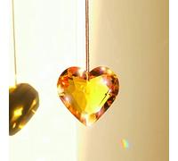 CandyAlley Suncatcher Crystal Window Decoration Hanging Crystal Rainbow, Glass Crystal Ball, Maker Decoration Wind Chime, Crystal Prism Hanging Ornaments, Garden Crystals - Yellow
