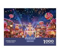 Candycandy 1000 Pieces Jigsaw Educational Games Challenge Toy Candy World Home Decoration Fit Families Kids Age 12+ 70x50cm/1000pcs