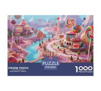Candycandy 1000 Pieces Puzzles Educational Games Challenge Toy Candy World Home Decoration Family Fun Adults Gifts 38x26cm/1000pcs