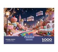 Candycandy 1000 Pieces Puzzles Educational Games Challenge Toy Candy World Home Decoration Family Fun Adults Gifts 70x50cm/1000pcs