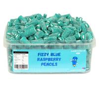 Candycrave Blue Raspberry Pencils Tub 600g | Fizzy Blue Sweets | Bulk Tub | Pick & Mix Favourite