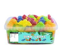 Candycrave Dino Sours 600g Tub | Sour Coating | Assorted Colours | Dinosaur Shaped | Fruit Flavoured | Ideal for Children's Treats and Parties