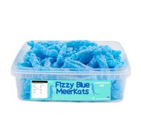 Candycrave Fizzy Blue Meerkats Tub 600g | Blue Raspberry Flavour Jelly Sweets | Sugar-Coated Fizzy Fun | Perfect for Pick & Mix Tubs