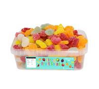 Candycrave Fizzy Fruit Salad Gums 600g Tub | Assorted Colours | Fruit Flavoured | Sugar Coated | Perfect for Sweet Treats and Parties