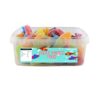 Candycrave Fizzy Funky Fish Tub 600g | Jelly Sweets with Fizzy Sugar Coating | Chewy & Colourful | Perfect for Pick & Mix & Party Treats