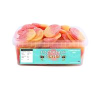 Candycrave Fizzy Peach Sunsets Tub 600g | Oval Jelly Sweets with Sugar Coating | Juicy Peach Flavour | Great for Pick & Mix & Sharing