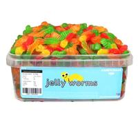 Candycrave Jelly Worms Tub 600g | Assorted Fruit Flavour Jelly Sweets | Bulk Tub | Pick & Mix Favourite