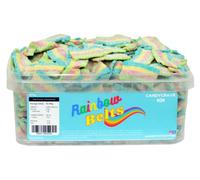 Candycrave Rainbow Belts Tub 600g | Fizzy Sugar-Coated Strips | Bulk Tub | Pick & Mix Favourite