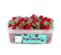 Candycrave Single Cherries 600g Tub | Jelly Sweets | Red and Green | Cherry Shaped | Fruit Flavour | Perfect for Parties, Treats and Sharing