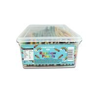 Candycrave Sour Blue Raspberry Pencils Tub 100 Count | Blue Raspberry Sugar-Coated Soft Fondant Sweets | 1kg | Vegetarian & Halal Suitable
