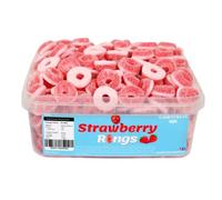 Candycrave Strawberry Rings Tub 600g | Sour Strawberry Flavour Jelly Sweets | Resealable Tub | Ring Shaped | Perfect for Pick & Mix, Sharing & Sweet Tables
