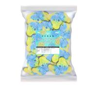 Candycrave Vegan Blue and Yellow Skulls 2kg | Lemon & Peach Flavour | Sugar-Coated Gummy Treats | Ideal for Pick & Mix or Sharing